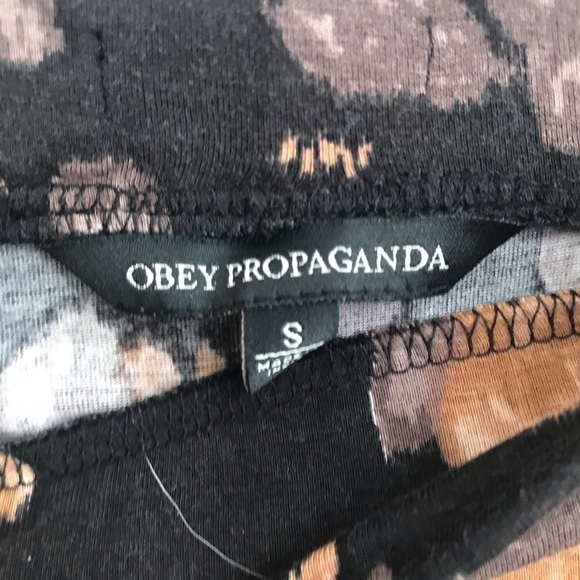 Obey propaganda  maxi floral summer spring skirt Sz S two Front slits - Picture 4 of 4